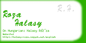 roza halasy business card